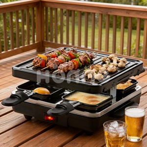 Table de barbecue Teppanyaki électrique à contrôle de température pour <span class=keywords><strong>4</strong></span> personnes, antiadhésive, pour fête, usage domestique et commercial - Product Image 2
