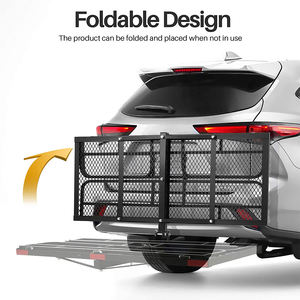 Directo de fábrica Heavy Duty 500lbs Plegable Trasero 60x24x14 Pulgadas Montaje de enganche Portador de carga Nuevo diseño Rieles laterales altos para SUV Van - Product Image 6