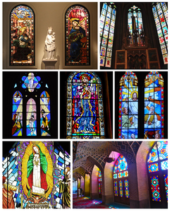 OEM تخصيص كبير كاتدرائية زجاج جدارية المهنية الصانع المزاج الصناعي الملون قاعة نافذة الكنيسة - Product Image 6