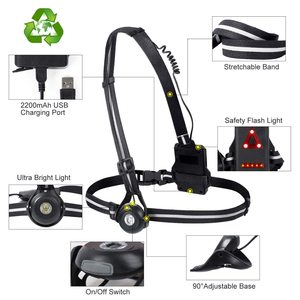 Chất lượng cao chạy <span class=keywords><strong>LED</strong></span> Phụ kiện đêm an toàn màu đỏ cảnh báo ngực chạy đèn cho vận động viên thể thao - Product Image 3
