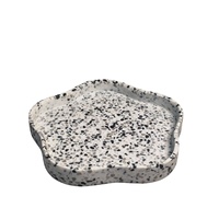 Plateau de rangement décoratif en résine terrazzo, forme de fleur irrégulière, à un seul niveau, pour salle de bain, cuisine, bijoux, cosmétiques, clés et parfums