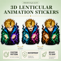 Autocollant Manga Anime 3D Lenticulaire Personnalisé Imperméable en PET Imprimé UV pour Décoration de Voiture, Réfrigérateur, Ordinateur Portable