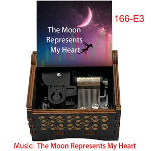 กล่องดนตรีไม้รูปพระจันทร์ แสดงออกถึงหัวใจของฉัน กล่องดนตรีไขลาน 18 โน้ต ของขวัญวันเกิดสำหรับแฟน ภรรยา ของที่ระลึก - Product Image 2