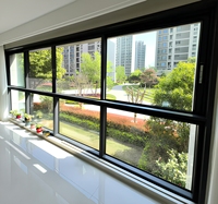 Ventanas Corredizas de Aluminio con Rotura de Puente Térmico, Resistentes a Huracanes, Ventanas Corredizas de Vidrio Triple Horizontal para Balcón, para Casa