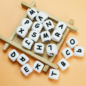 खाद्य ग्रेड सिलिकॉन टेनीथिंग सिलिकोन अल्फ़ाज़ के लिए अल्फ़ाज़ अक्षर बीड - Product Image 2