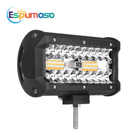 Barre lumineuse de travail LED étanche IP68 blanc ambre 4/7 pouces 60W/120W pour voiture/camion/4x4/ATV, ajustement universel 24V