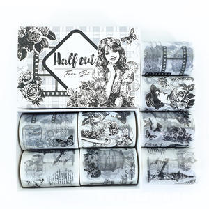 4 rouleaux de ruban de <span class=keywords><strong>d</strong></span>écoupe de <span class=keywords><strong>film</strong></span> par boîte Personnages Fleurs Animaux Fond Manuel Matériel Autocollants créatifs - Product Image 5