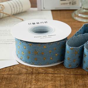 Ruban en denim doré vintage de haute qualité 2,5 cm/4 cm pour la décoration de vêtements, 10 yards/rouleau - Product Image 5