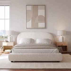 Letto Matrimoniale Moderno <span class=keywords><strong>di</strong></span> Lusso Francese Zayshine in Velluto Bianco, Grande Dimensione 1.5-1.8 Metri, Modulare per Appartamenti e Hotel, Letto Morbido - Product Image 2