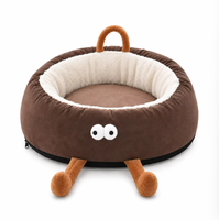 Nid pour chat en peluche, lit pour animaux de compagnie chaud pour l'hiver, coussin de couchage portable pour intérieur, pour petits chiens et chats