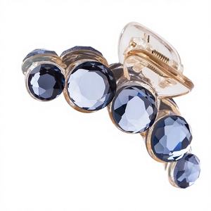 Pince à cheveux en résine plastique transparente scintillante de 7 cm, pince à cheveux moyenne, strass, accessoires quotidiens pour femmes, été - Product Image 2