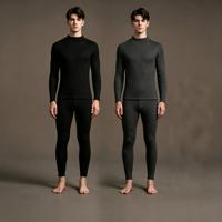 Sous-vêtements chauds pour hommes avec col haut et velours épais pour le chauffage, vêtements et pantalons d'automne, ensemble pour hommes pour l'hiver