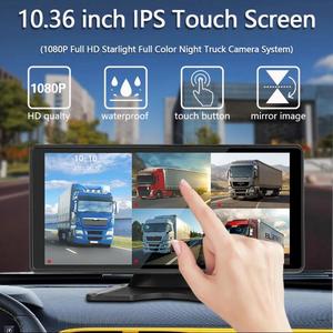 PZ 1080P AHD IR กล้องถอยหลัง10.36นิ้ว<span class=keywords><strong>4</strong></span>ช่องระบบตรวจจับจุดบอดอัจฉริยะสัญญาณเตือนกันขโมยสำหรับรถบรรทุก DVR จอภาพ<span class=keywords><strong>4</strong></span> - Product Image 4