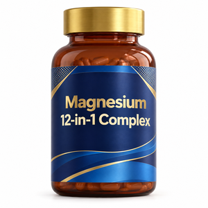 Cápsulas de Suplemento de Magnesio, 12 Cápsulas de Mezcla Activa de Magnesio, 700 mg, Suplemento Mineral, Fórmula Personalizada, Fabricante OEM ODM - Product Image 1