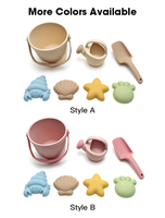 Ensemble de jouets de plage pour enfants en silicone écologique non toxique unisexe, pelle à eau, seau, jeu en plein air, couleurs personnalisables JINHONG