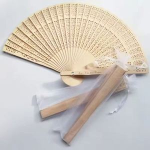 Éventails pliants en bois de santal, éventails à main en bois naturel pour cadeaux de baby shower, cadeaux de mariage - Product Image 4