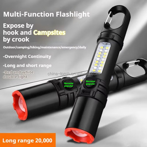 Lampe de poche extérieure multifonctionnelle à forte lumière Lampe de poche longue portable à explosion rapide Lampe de poche lumineuse Endurance pour le camping