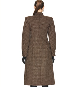 Primavera moda stile coreano Chic petto una fila di bottoni progettato <span class=keywords><strong>Trench</strong></span> lungo cappotto scozzese da <span class=keywords><strong>donna</strong></span> sottile - Product Image 5