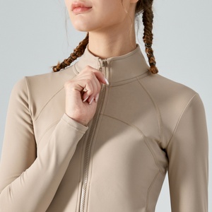 Chaquetas de Yoga de manga larga para mujer, ropa deportiva de corte ajustado con cremallera - Product Image 2