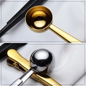Paslanmaz çelik kahve çekirdeği ölçüm kaşığı kepçe çanta klipsi - Product Image 4