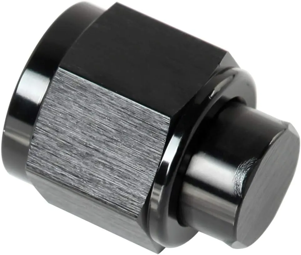 Podavelle 12AN Female Flare Cap Block Off Fitting Plug Adapter for Fuel Oil Line Aluminum Black