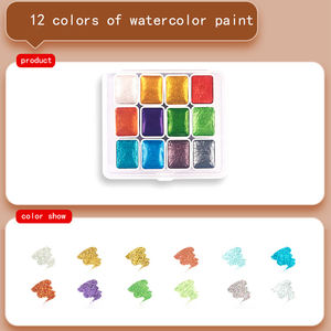 <span class=keywords><strong>Palette</strong></span> de peinture <span class=keywords><strong>aquarelle</strong></span> artiste scintillante 20/24/60 couleurs boîte à paillettes nacrée ensemble de peinture <span class=keywords><strong>aquarelle</strong></span> pour artistes - Product Image 3