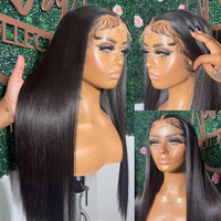 Perruques Lace Front sans colle 13x4 en cheveux humains brésiliens bruts, pré-épilées, ultra-lisses, avec dentelle frontale HD, pour femmes noires, fournisseur