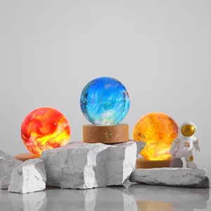 2023 креативный красочный стеклянный шар звездное небо, хрустальный шар для медитации, исцеления, светящаяся основа, украшение, Рождественский подарок-сюрприз