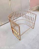 Chaise de salle à manger avec cadre en acier inoxydable, 24 pièces de chaise, style royal, bustier à haut dossier, sans fauteuil, rose, pieds en métal