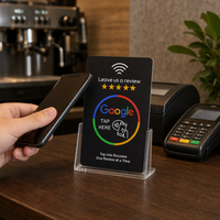 Carte de contrôle d'accès programmable NTAG213 13,56 MHz, carte Google Review en plastique, puce RFID personnalisée pour réseaux sociaux, PVC étanche, lecture/écriture