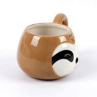 Tasses à café en céramique sur mesure, tasses en porcelaine pour animaux, tasse de paresseux en céramique 3D avec sourire