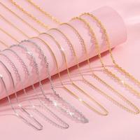Exquisita Cadena de Plata de Ley 925 Chapada en Oro/Oro Rosa/Rodio de 18K, Multitipo, para Mujer