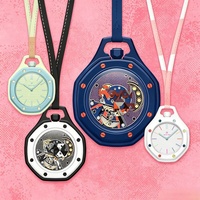 Montre de poche Royal pop avec cordon de mode, pendentif suspendu, mouvement à quartz analogique unique et décontracté