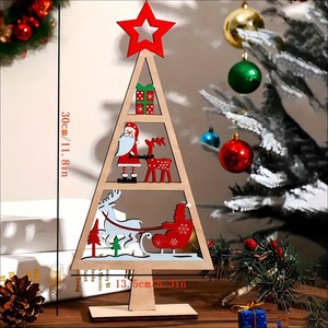 Creative wooden Christmas decorations, DIY Christmas <b>trees</b>, home decor items, scene decorations - Product Image 4