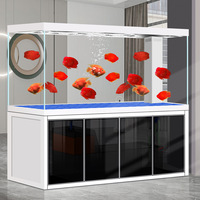Aquarium rectangulaire fermé en verre ultra-blanc pour poissons dragons, sans eau, ultra-grand, avec filtre de fond, pour salon