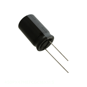 Distribuidor Autorizado 450PX47MEFCGC16X31.5 Condensador de Aluminio de 47 uF con Orificio Pasante, 47UF 20% 450V, Tipo TH Radial - Product Image 1