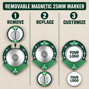 Marqueur de position de balle de golf magnétique double face avec marqueur central amovible pour cadeaux promotionnels de golf - Product Image 4