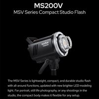 Flash de studio LED Godox-MS200V MS200-V 200W, lumière LED 2.4G GN53 5600K CCT avec lampe de modélisation LED, monture Bowens, stabilité de l'alimentation
