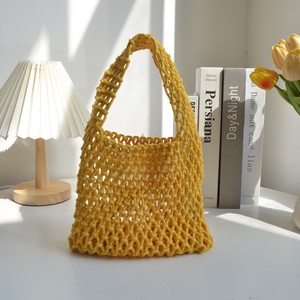 Bolsa Grande de Capacidade Ampla com Fecho de Corda Trançada Feita à Mão XIEYI & Bolsa Oca Estilo Ins & Bolsa Pequena de Crochê Fresca - Product Image 4