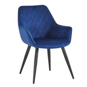 Wholesale Nordic Luxury OEM Colors <b>Velvet</b> Fabric Restaurant <b>Dining</b> Arm <b>Chairs</b> With Metal Legs - Product Image 1