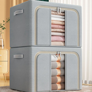 Scatola portaoggetti pieghevole in tessuto Oxford, grande capacità, organizer rinforzato per piumoni, <span class=keywords><strong>vestiti</strong></span>, armadio, contenitore per la casa - Product Image 2