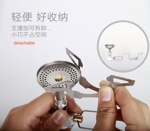SOLO WILD 防风可拆卸促销户外迷你野营徒步背包便携式燃气炉燃烧器 304 不锈钢 - Product Image 4