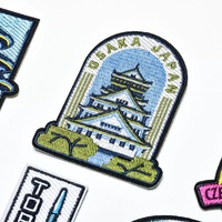 Patchs brodés personnalisés souvenirs de voyage : Japon, Kyoto, Pékin, Grèce, Chicago – Écussons thermocollants brodés avec monuments pour vestes