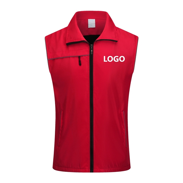 600gsm Reflective Fleece Formal Autumn Plus Size Men's Vest with Zipper Closure 100% Polyester