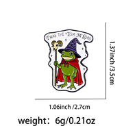 Broche émaillée grenouille magicienne, broches drôles sorcière, épingles de revers, badges pour sacs à dos, accessoires vestimentaires, bijoux punk, cadeaux de Noël