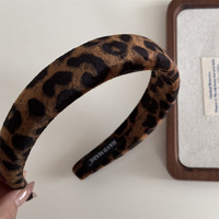 Bandeau imprimé léopard de style européen et américain grands chouchous imprimés léopard accessoires de cheveux vintage de mode