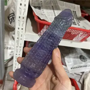 Varinha massageadora de flúor natural, artesanato de cristal, maize dildos