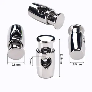 Hot selling zipper cord end and adjuster sterling silver spring clasp with cord ends for coat anti slip cord end stopper toggle