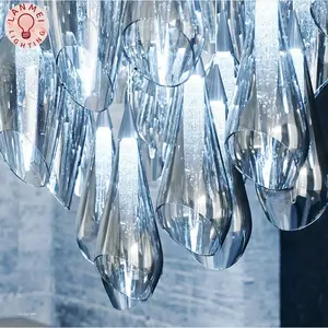 Lámpara colgante LED de cristal hecha a mano para restaurante, lámpara colgante de salón nueva de fábrica personalizada