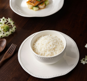 Bulk Custom Beaded Rim White Ceramic Dinnerware Set, Pearl Edge Plates & Rice Bowls for Wedding Banquet & Hotel Restaurant - Product Image 5